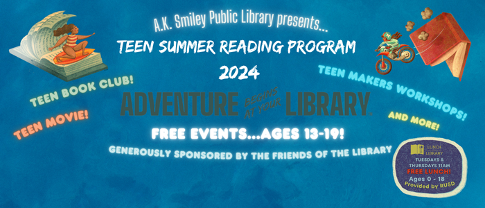 2024 Teen Summer Reading Program: Adventure Begins at Your Library! Ages 13-19