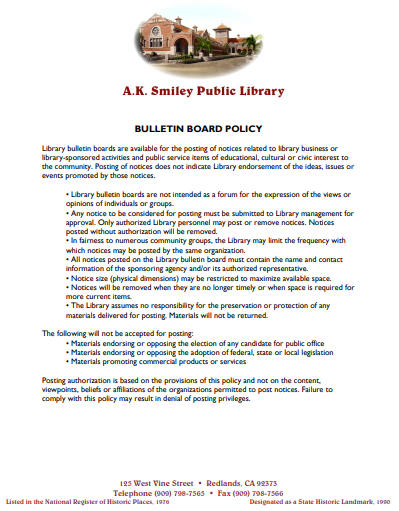 Bulleten Board Policy